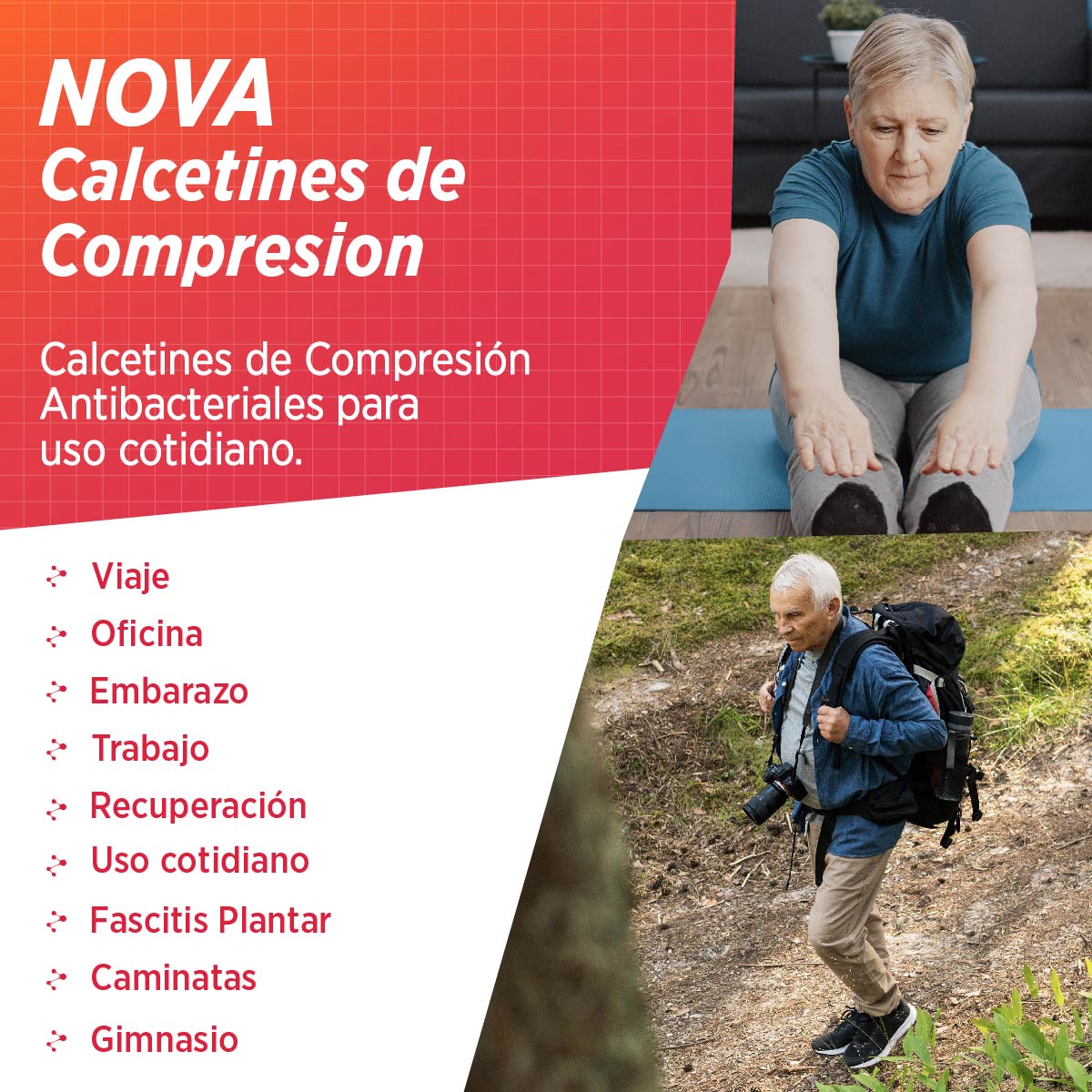 Calcetines de Compresión Graduada | NOVA, 2-Pack