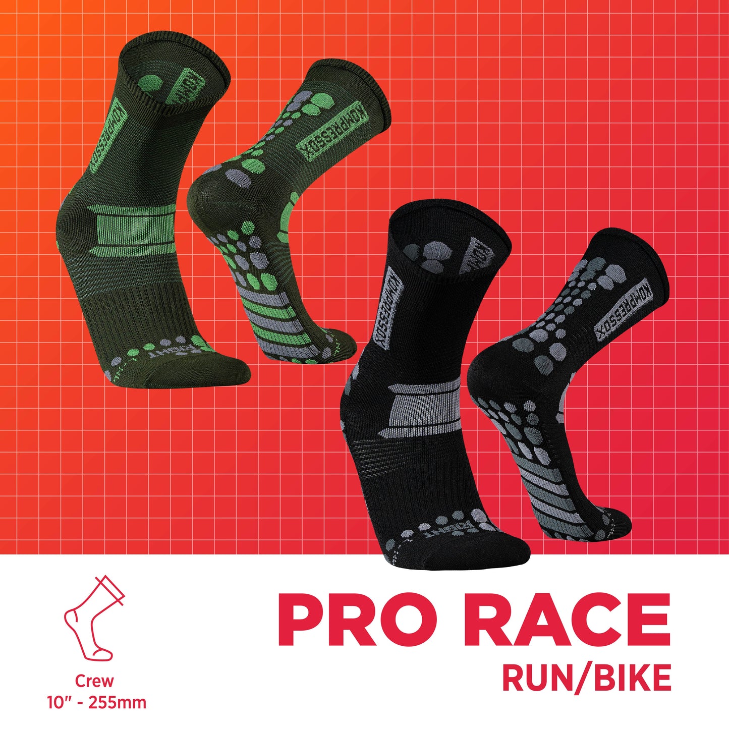 PRO RACE Calcetines Running, Trail & Ciclismo - 2 Pares
