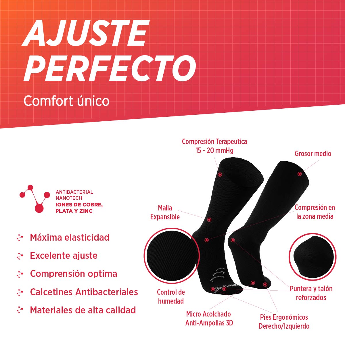 Calcetines de Compresión de Algodón | Pulsar Cotton
