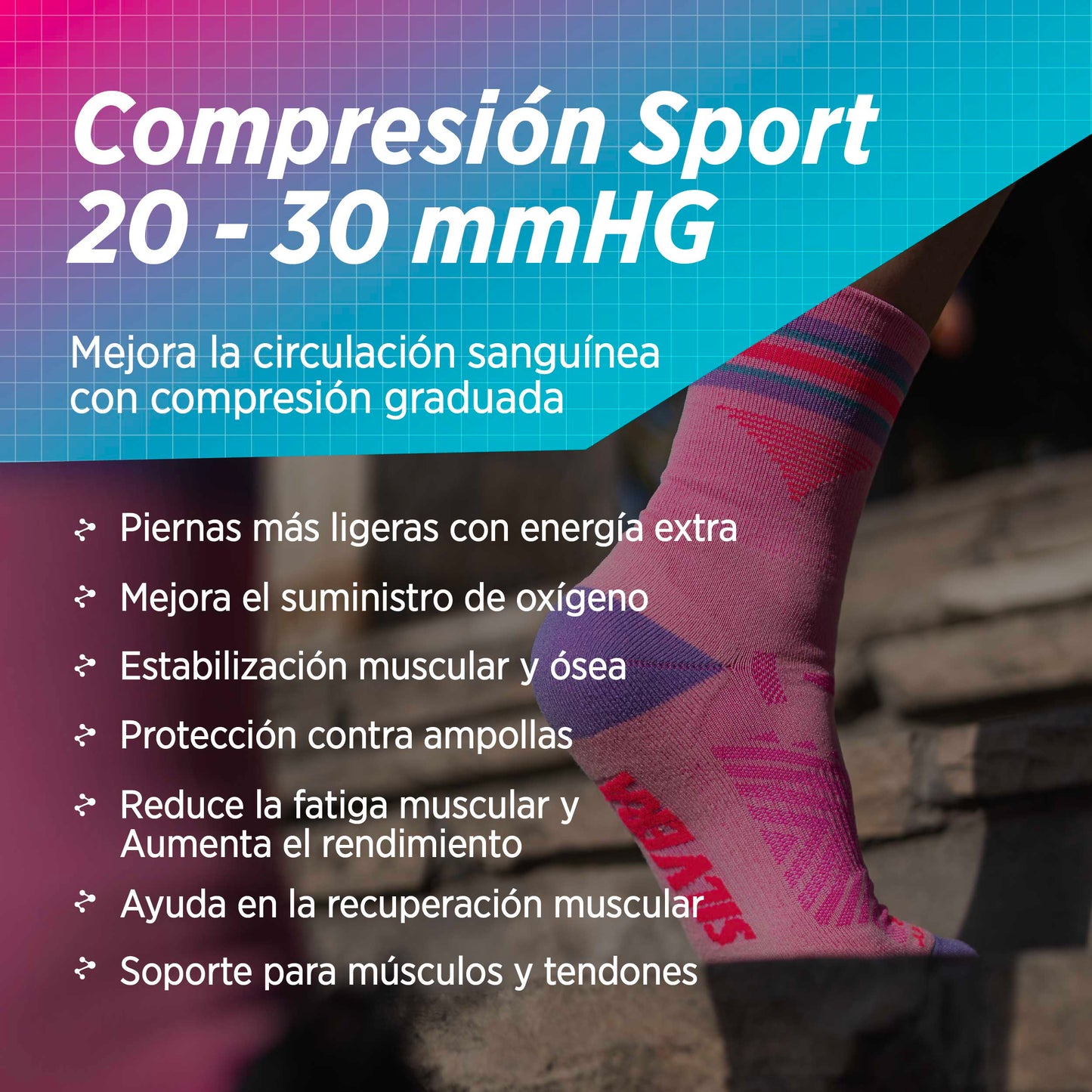 Calcetines Compresión Deportiva | Trail Seeker 2-Pack