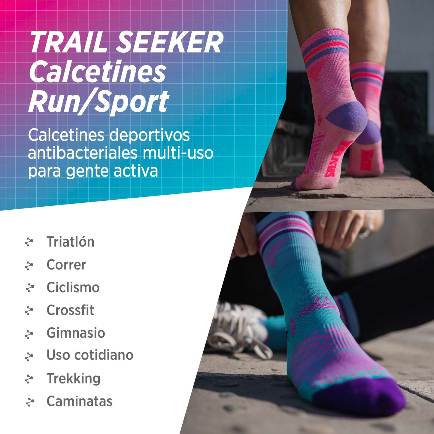 Calcetines Compresión Deportiva | Trail Seeker 2-Pack