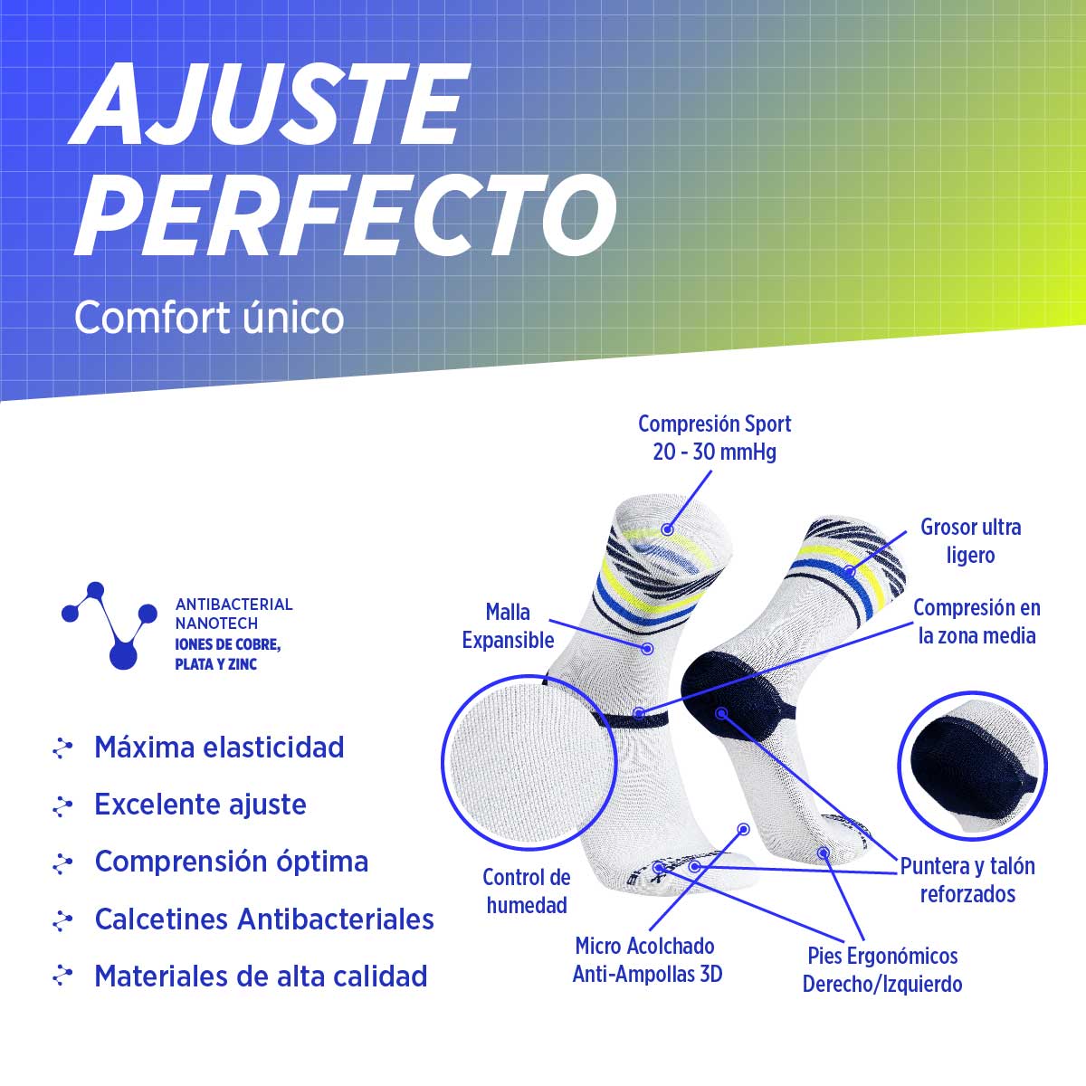 TANGENTE Calcetines Running Ciclismo (Ultra Light) - 2 Pares