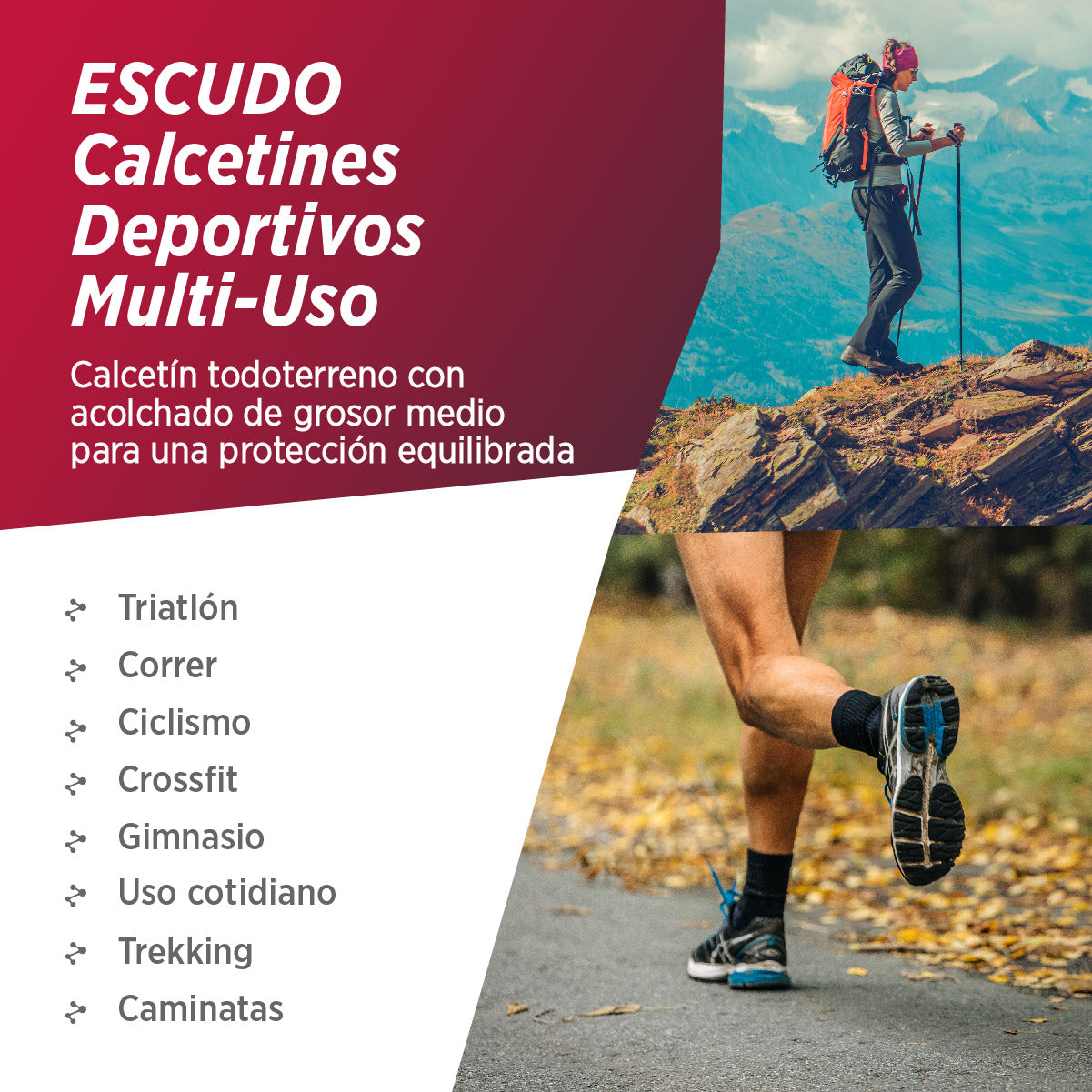 Calcetines Deportivos de Algodon | Escudo, 03-Pack