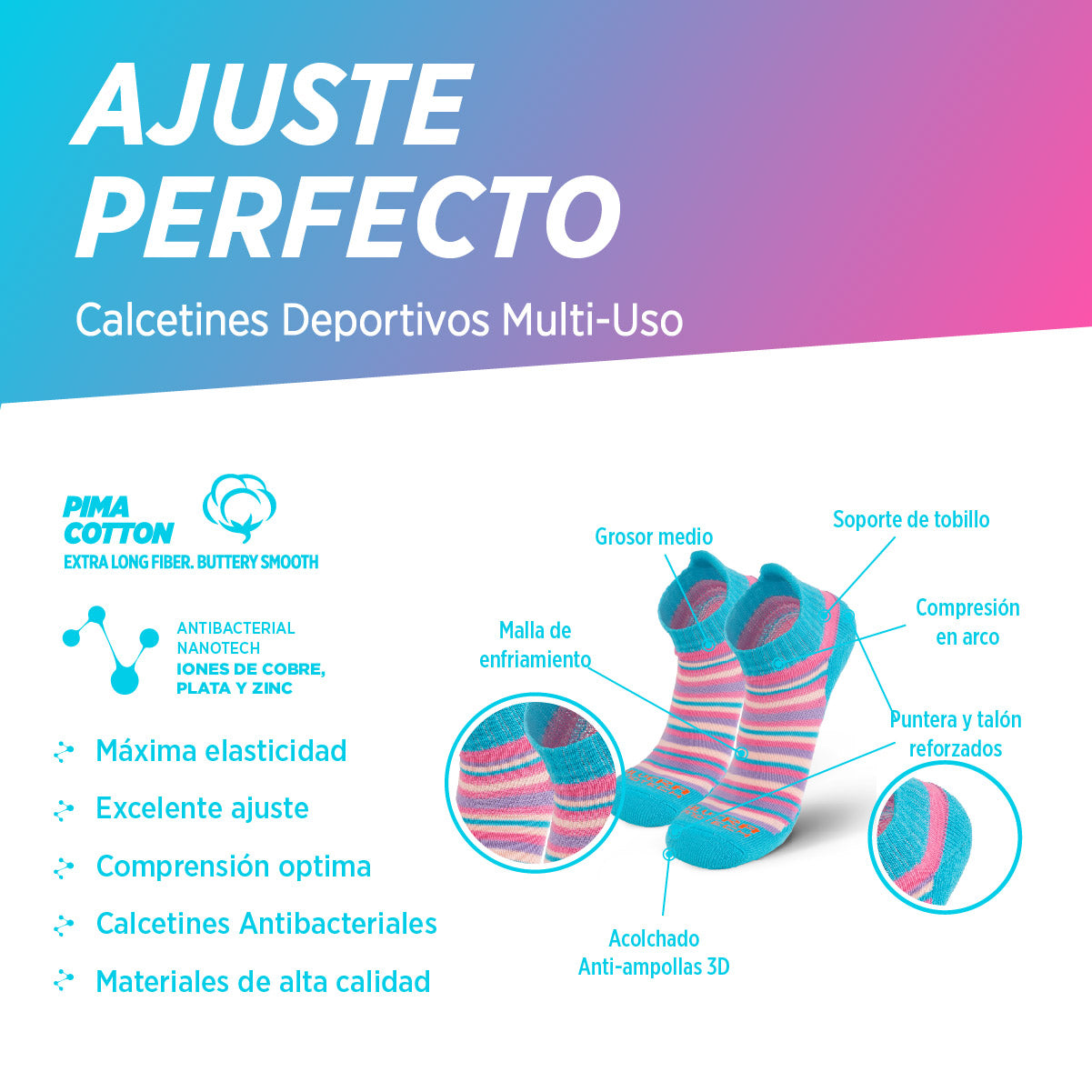 Calcetines Running/Cycling | Iris Tab, 03-Pack