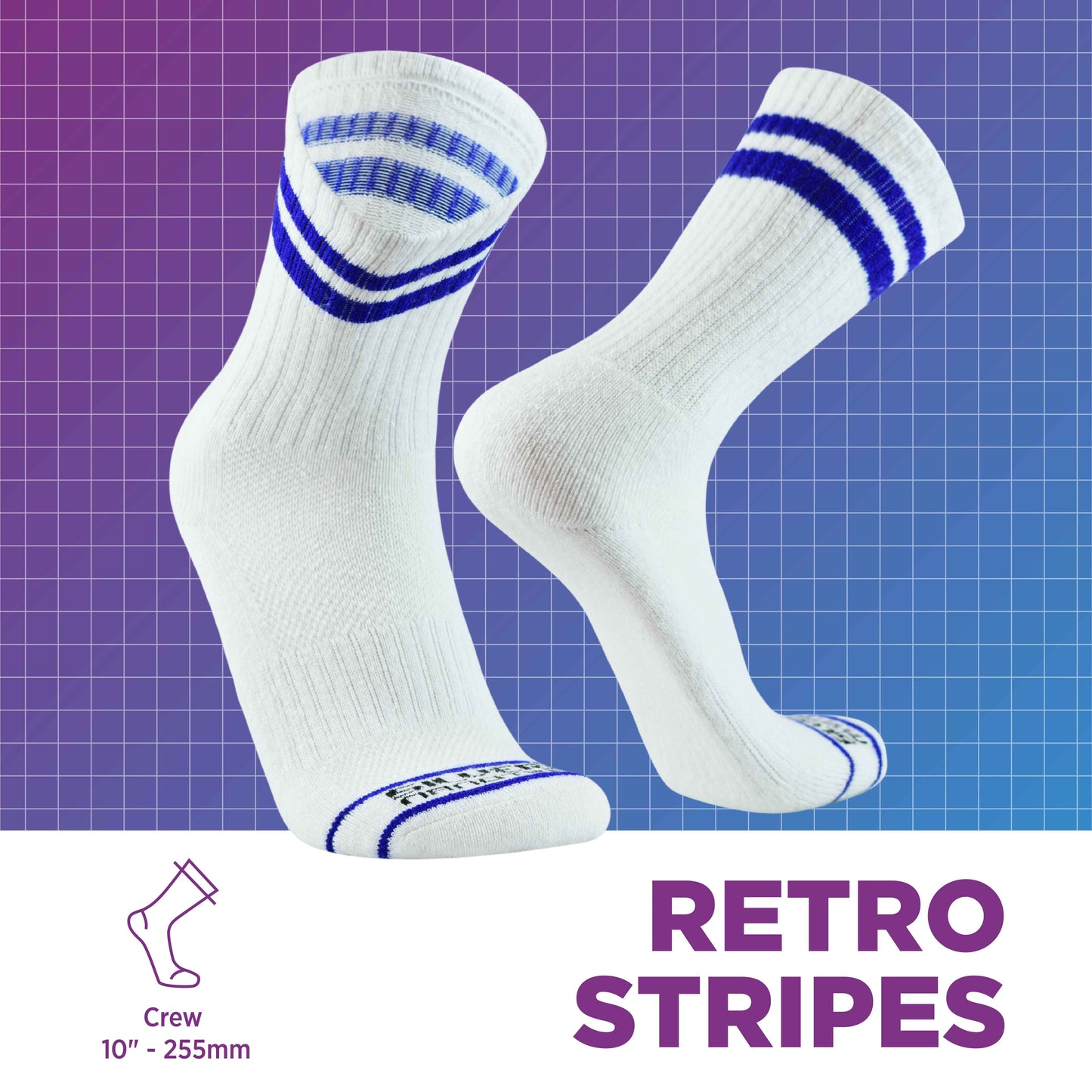 Calcetines Casuales | Retro Stripes Azules, 03-Pack