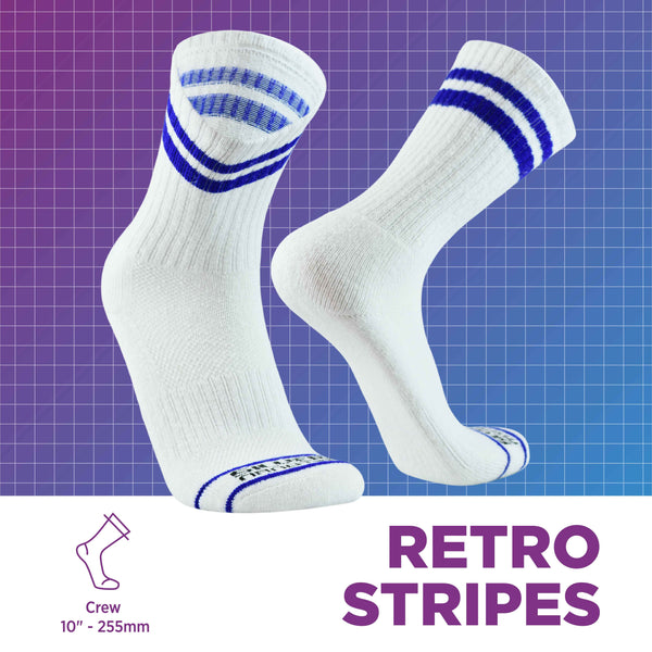 Calcetines Casuales Retro Stripes Azules 03-Pack